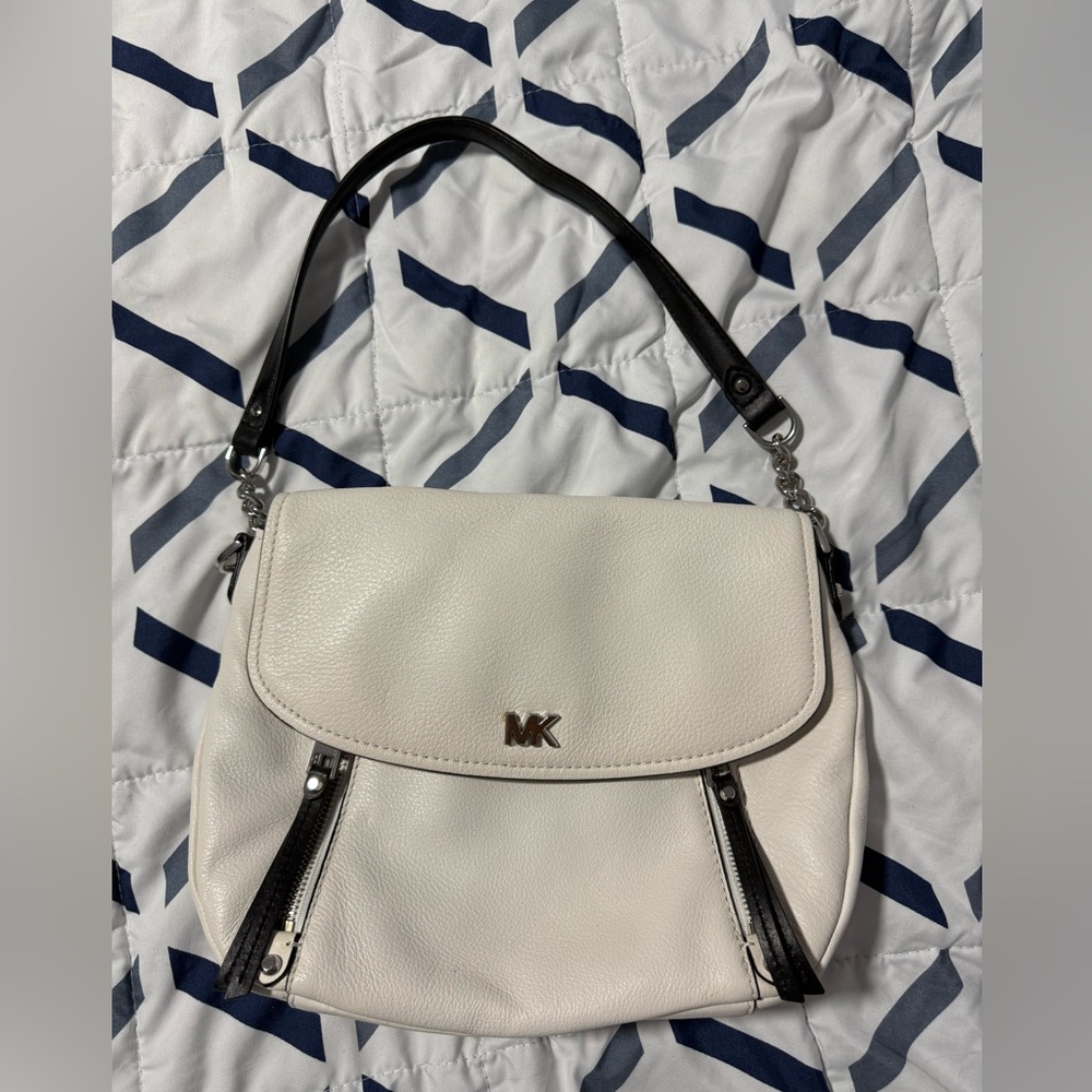 Michael Kors Ivory Leather Shoulder Bag